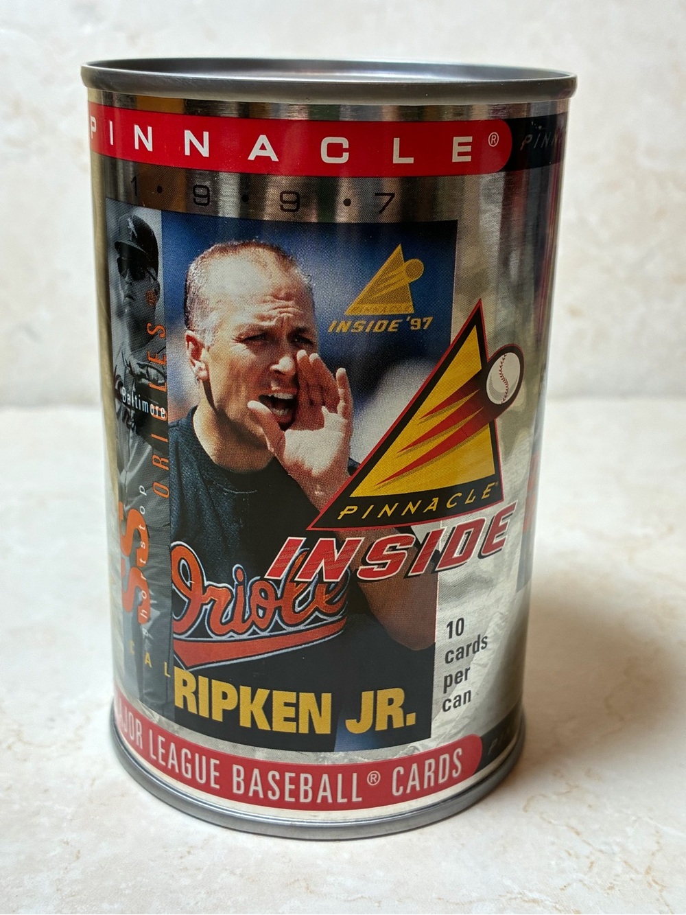 Pinnacle Inside 1997 Cal Ripken Jr. Baseball Card Can - Silver